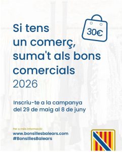 Els comerços poden inscriure’s a la campanya Balears bons de comerç i d’aliments fins al 8 de juny
