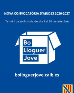El Govern obrirà al setembre el termini de sol·licitud del Bo lloguer jove