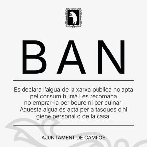 Campos declara l’aigua de la xarxa no apta per beure ni cuinar per l’alta concentració de sodi