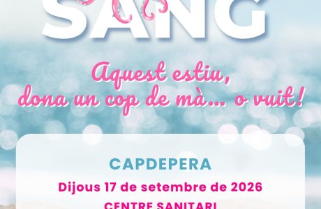 Cartell informatiu de la campanya de donacio de sang a Capdepera