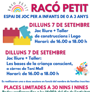 Capdepera ofereix 30 places per als tallers i joc lliure per a infants de 0 a 3 anys a Cala Rajada