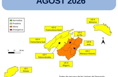 Paisatge de les Illes Balears afectat per la sequera durant l'estiu