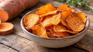 Chips de moniato crocants a la freidora d’aire