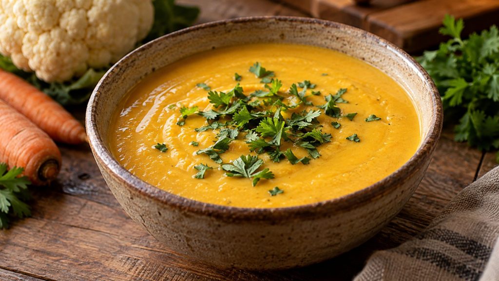 Crema de coliflor i pastanaga